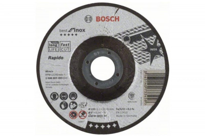 Круг отрезной BOSH Best for INOX 125x1.0 мм, вогнутый фото в интернет-магазине "Салмет"